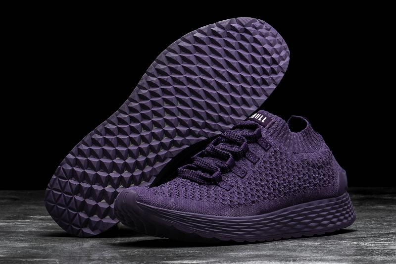 Purple Nobull Plum Reflective Knit Runner Men's Running Shoes | CA D1051F